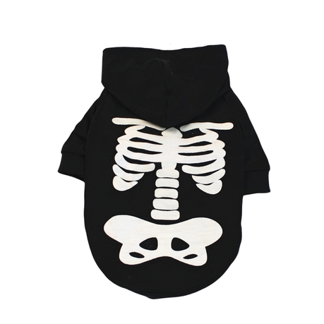 Glow In The Dark Skull Halloween Cat And Dog Costume-XL Image