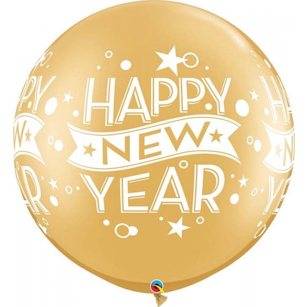3 Feet Latex Round Gold New Year Confetti Dots