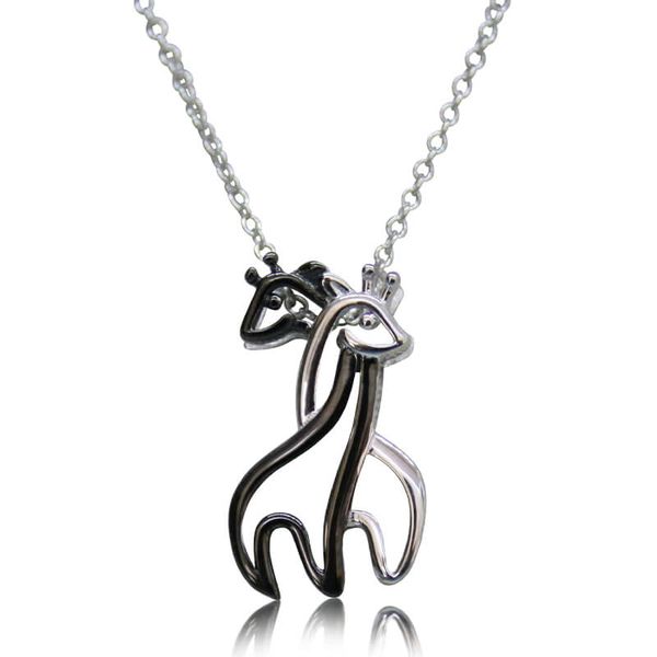 Kool Africa - Sterling Silver - Twisted Giraffes with Rhodium plating