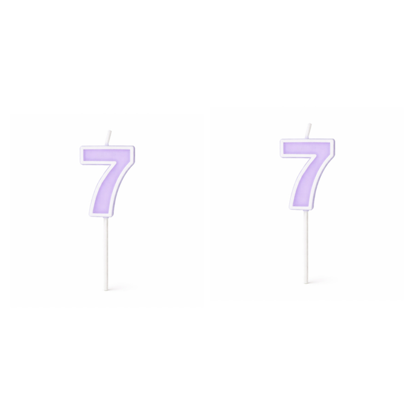 2 Pack - Number 7 Birthday Candle - Purple