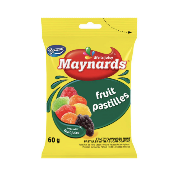 Maynards Fruit Pastilles -48 x60g Chewy Sugar-Coated Fruit-Flavoured Sweets