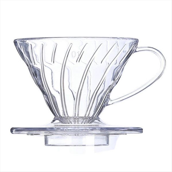 Coffee Dripper Plastic Coffee Filter Cup V Shaped 60 Coffee Funnel Spiral H