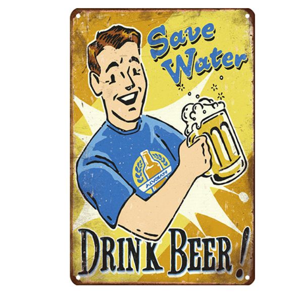 Decor Vintage Signs Tin Metal Retro Drink Beer