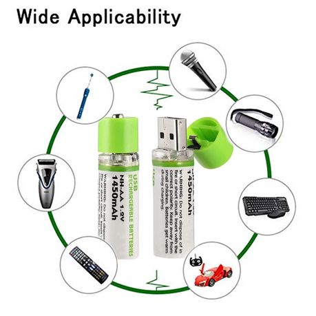 2-Pack USB Rechargeable AA Batteries (1.2V 1450mAh) | Shop Today. Get it  Tomorrow! | takealot.com