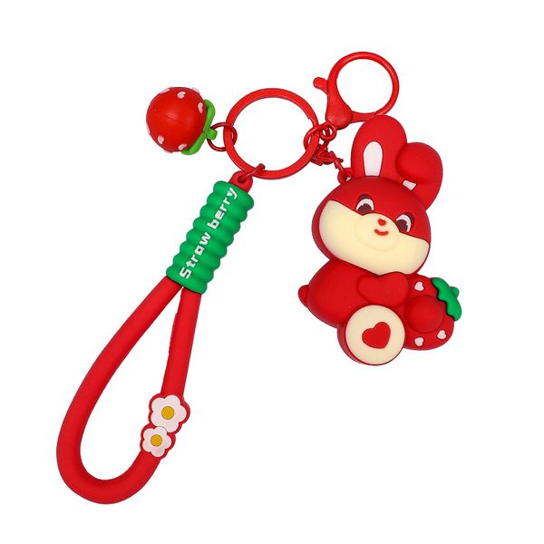 Strawberry Bunny Stress Relief Toy Keychain