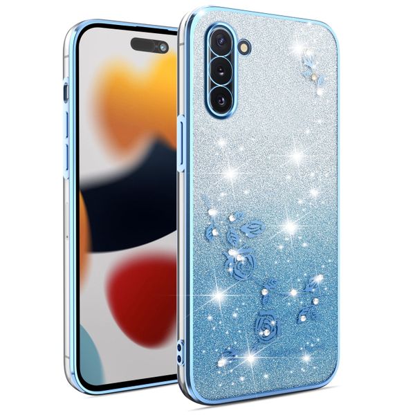 Phone Case Compatible With Samsung Note 10 Flowers Diamond Shining Cover