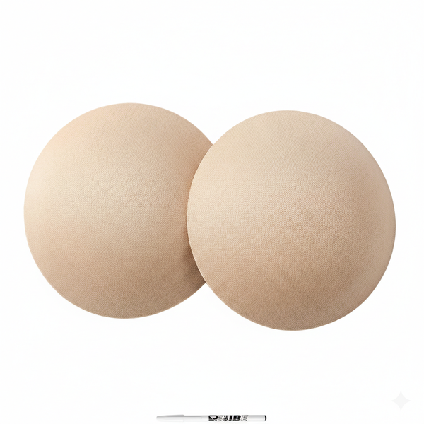 2 Pack Round Bra Pads Inserts Removable Beige Cups 13cm With ReVibe Pen