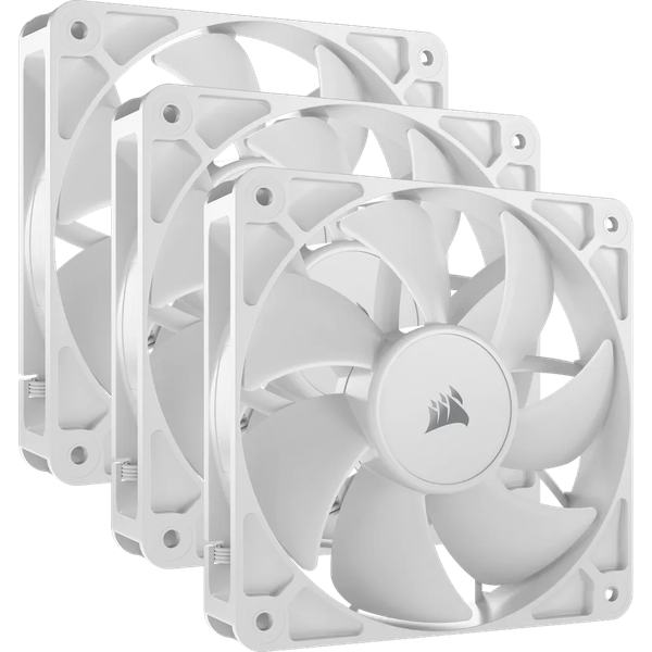 Corsair RS120 120mm PWM Fan Pack - 3 x White Fans 2100 RPM, 72.8 CFM