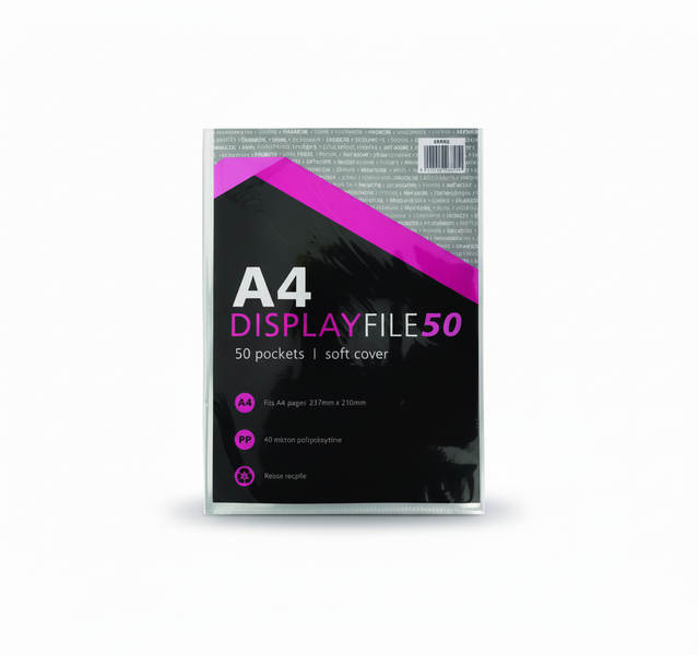 Display Book by File - A4 50 Page Clear Document Organizer