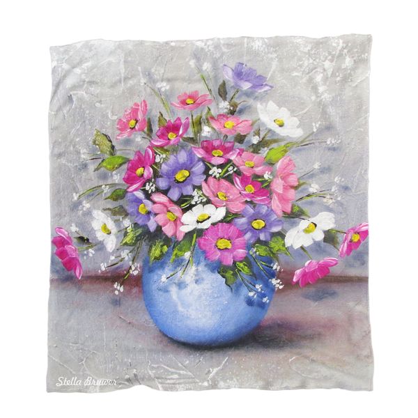 Baby Blue Pot Minky Blanket By Stella Bruwer