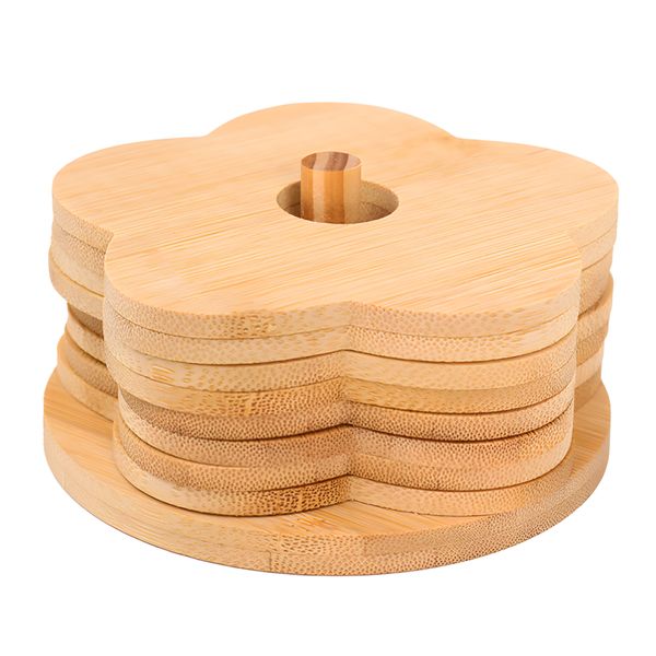 Placemats,Bamboo Material Coasters Set of 8,With Base