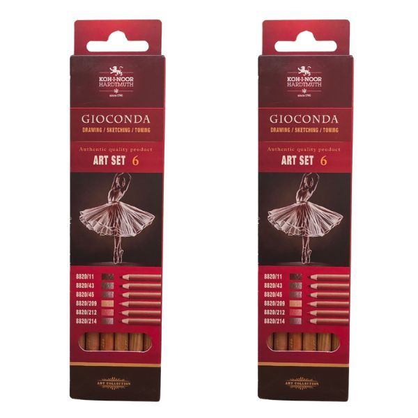Koh-I-Noor Gioconda Art Set 6 - Drawing &amp; Sketching Pencils - 2 Pack