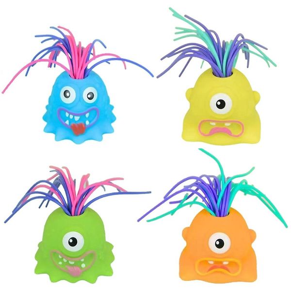Screaming Monster - Hair Pulling Fidget Toy - 7cm - 4 Piece