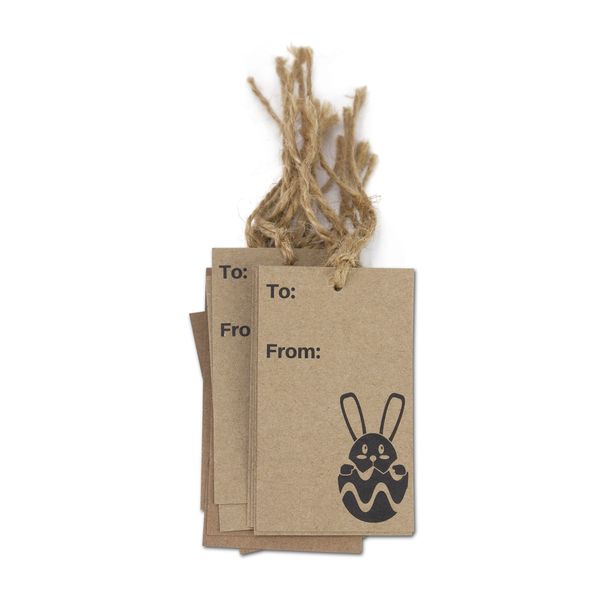 Gift Tags - To &amp; From - Easter Themed - Kraft Paper - Brown - 10 Pack
