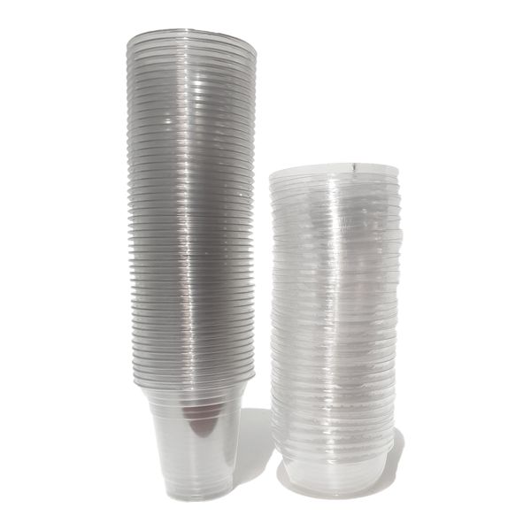 Slush / Party / Camping Clear Plastic Cups &amp; Lids - 50 Units