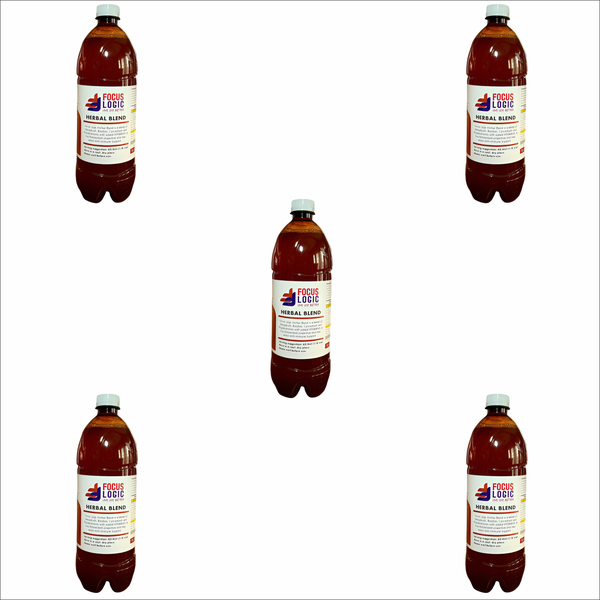 5 x 1L Focus Logic Herbal Tea Tonic | Natural Herbal Remedy | Bulk Pack