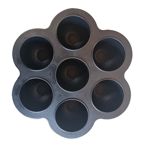 Mini Black Silicone Flower Muffin Pan , Cupcake pan and Ice Mold