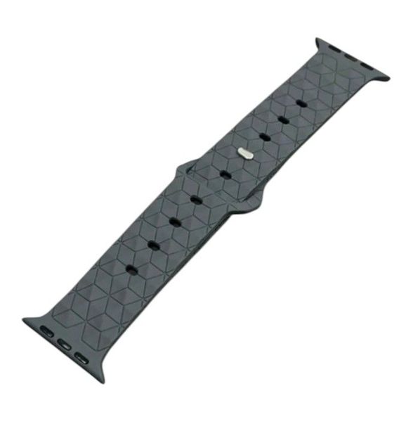 Urban Grid Silicone Watch Strap - Black - 42/44/45/49mm