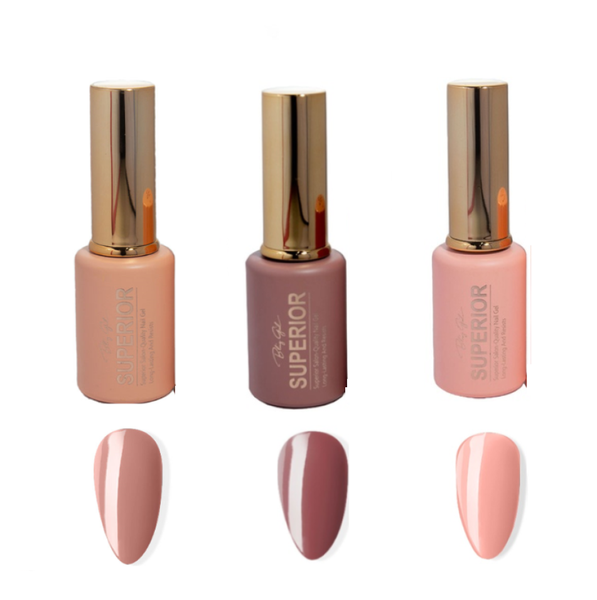 Superior UV Gel Nail Polish -Set of 3 ( Nude set 1)