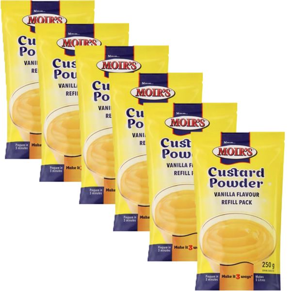 Moir's Vanilla Flavoured Custard Powder Refill Pack - 6 x 250g