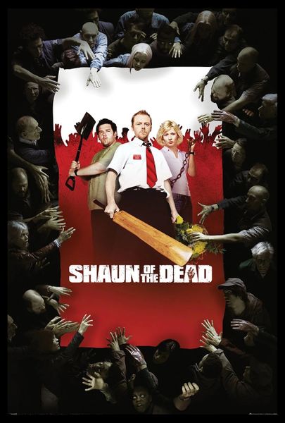Shaun Of The Dead (Key Art) Poster with Black Frame