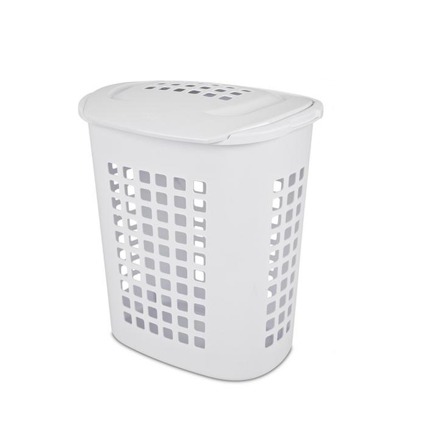 JT White Rectangular Laundry Hamper 63L