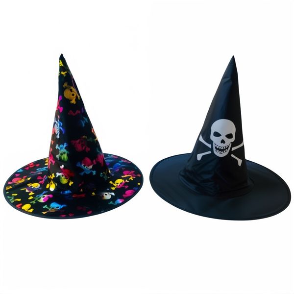 Halloween Dress Up Skull Witch Hats (Set Of 2)