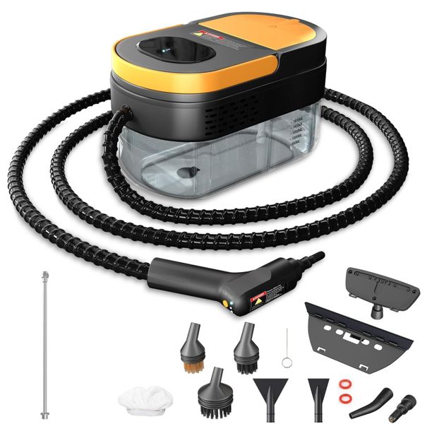 Steam Cleaner with 9 Accessories,3-Level Adjustable Handle,Steamer for Home
