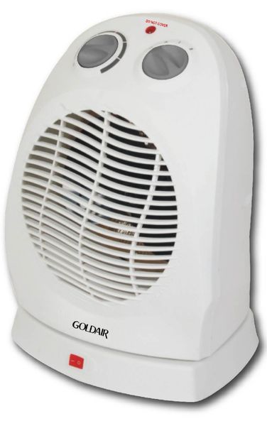 Goldair Oscillating Fan Heater With 3 Heat Settings - White-117A