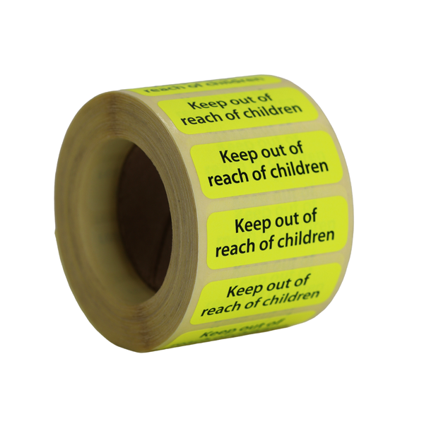 Keep Out Of Reach Children Label (3 x 1000 units per roll)