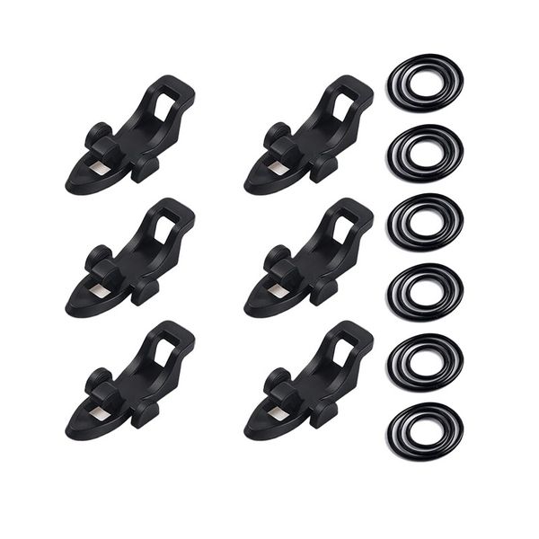 Fishing Rod Holders Hook Keeper with 3 Sizes Rubber Rings - 6 Piece