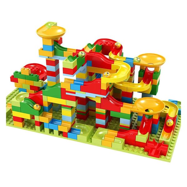 242-Piece 2-in-1 Marble Run Building Block Set