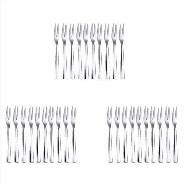 10Pcs 304 Stainless Steel Cocktail Dessert Fork Cake Fruit Forks Set