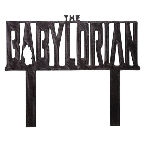 The Babylorian Cake Topper - Star Wars Inspired Parody Design - 15cm Wide