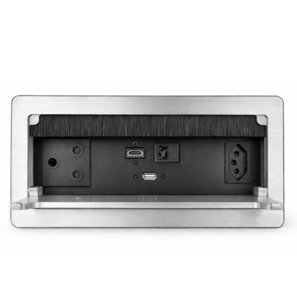 Desktop Power &amp; AV Pop-Up Socket Silver