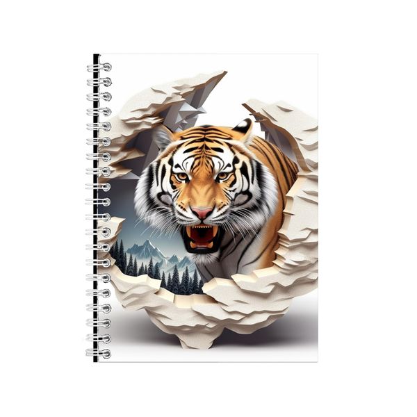 Mountains Inside Tiger Body White 3 Notebook Gift Idea A4 Notepad Pad 106