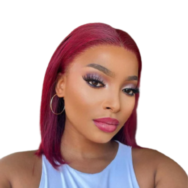 Maroon Full Frontal Brazilian Hair Wig.