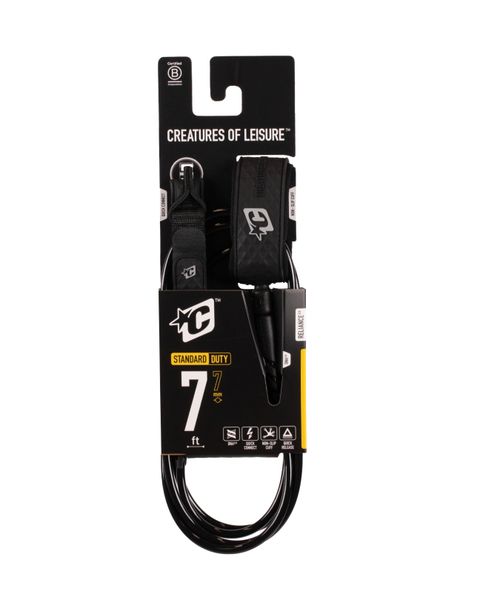 Creatures Reliance 2.0 Standard Duty 7ft : Surfboard Leash Black Silver