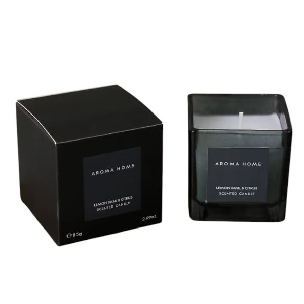 2 Pack - Luxury Square Glass Scented Candle With Holder