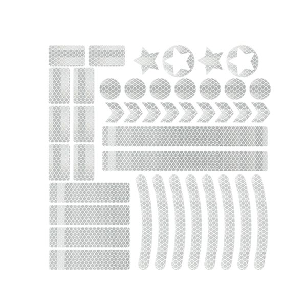 42 Pieces Reflective Stickers for Hard Surfaces Motorcycle Bicycles