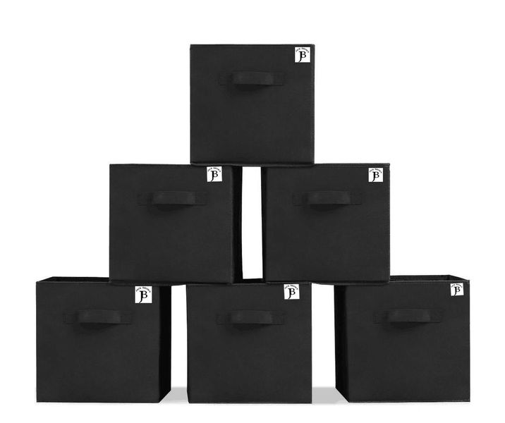 Jack Brown Foldable Storage Cubes for Shelf Closet Underbed Set of 6