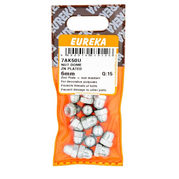 EUREKA Dome Nut Zinc Plated 6mm Q:15 7AK50U