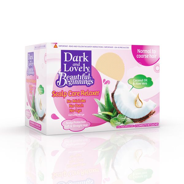 Dark and Lovely Beautiful Beginnings Scalp Care Relaxer Kit Box - Norm Hair