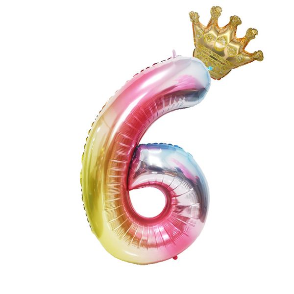 Crown Birthday Balloon Number 6