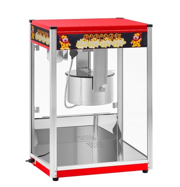 Commercial Popcorn Machine - Red &amp; Stainless Steel Design
