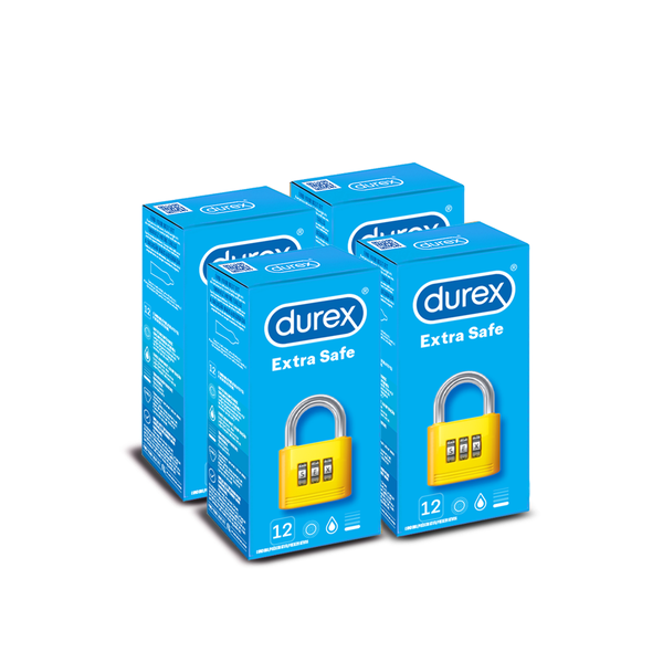 Durex 4 x 12's Bulk Condoms, Thicker Latex Condoms with Lube, Extra Safe