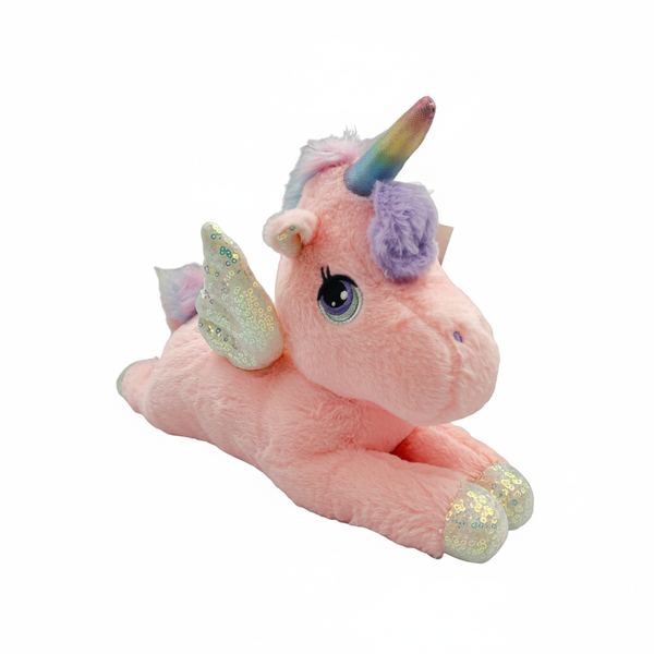 Soft Plush Unicorn Cuddle Toy - Shining Lying Design - 40cm