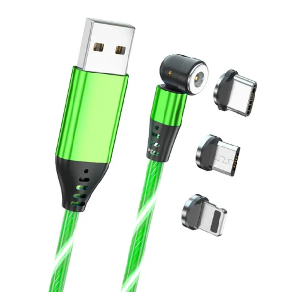 1M Luminous LED Magnetic 3-in-1 USB Fast Charging Cable