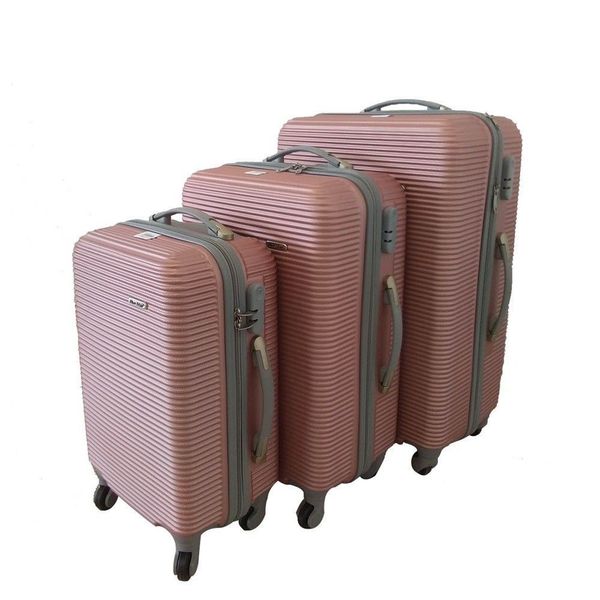 Blush Pink ABS Luggage Set - 3-Piece Spinner Wheels with Built-in Locks