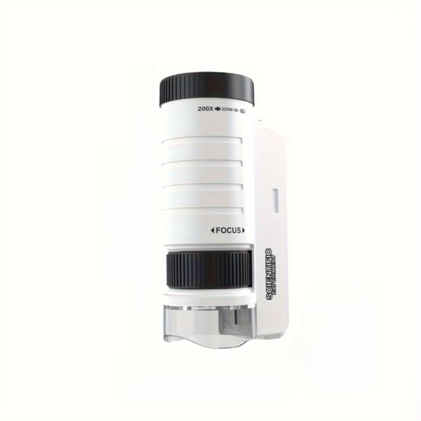 Handheld Mini Microscope Toy with LED Light Magnification 60x-200x